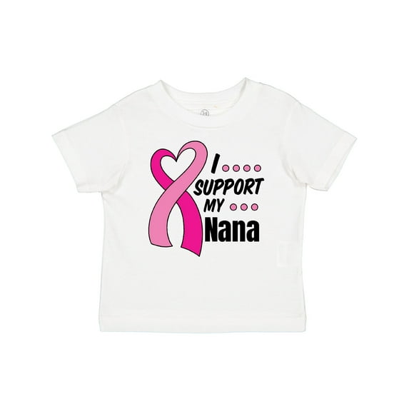 Inktastic Breast Cancer Awareness I Support My Nana with Pink Ribbon Boys or Girls Baby T-Shirt