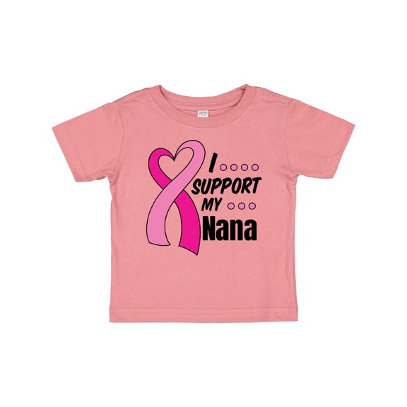 Inktastic Breast Cancer Awareness I Support My Nana with Pink Ribbon Boys or Girls Baby T-Shirt