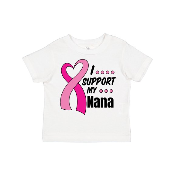 Inktastic Breast Cancer Awareness I Support My Nana with Pink Ribbon Boys or Girls Toddler T-Shirt