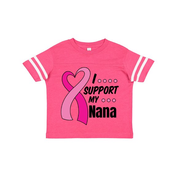 Inktastic Breast Cancer Awareness I Support My Nana with Pink Ribbon Boys or Girls Toddler T-Shirt