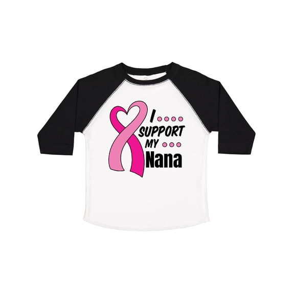 Inktastic Breast Cancer Awareness I Support My Nana with Pink Ribbon Boys or Girls Toddler T-Shirt