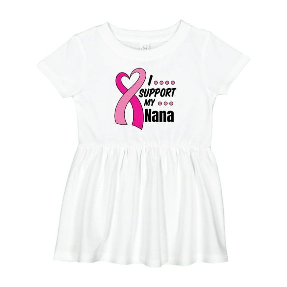 Inktastic Breast Cancer Awareness I Support My Nana with Pink Ribbon Girls Baby Dress