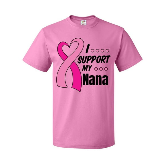 Inktastic Breast Cancer Awareness I Support My Nana with Pink Ribbon T-Shirt