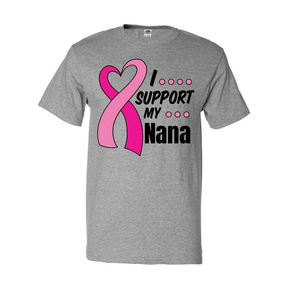 Inktastic Breast Cancer Awareness I Support My Nana with Pink Ribbon T-Shirt