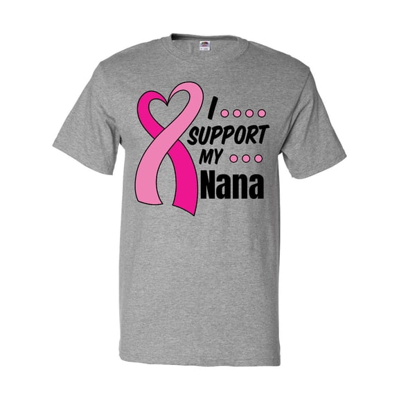 Inktastic Breast Cancer Awareness I Support My Nana with Pink Ribbon T-Shirt