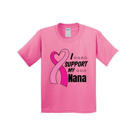Inktastic Breast Cancer Awareness I Support My Nana with Pink Ribbon Youth T-Shirt