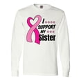 thumbnail image 1 of Inktastic Breast Cancer Awareness I Support My Sister with Pink Ribbon Long Sleeve T-Shirt, 1 of 5