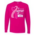 thumbnail image 1 of Inktastic Breast Cancer Awareness I Support My Wife with Pink Ribbon Long Sleeve T-Shirt, 1 of 5