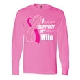 thumbnail image 1 of Inktastic Breast Cancer Awareness I Support My Wife with Pink Ribbon Long Sleeve T-Shirt, 1 of 5