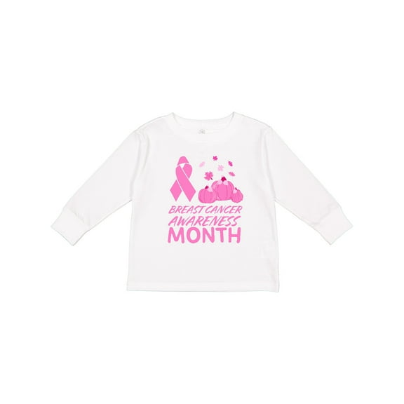 Inktastic Breast Cancer Awareness Month- October Boys or Girls Long Sleeve Toddler T-Shirt
