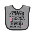 thumbnail image 1 of Inktastic Breast Cancer Awareness Month Saying Boys or Girls Baby Bib, 1 of 4