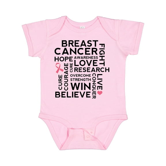Inktastic Breast Cancer Awareness Month Saying Boys or Girls Baby Bodysuit