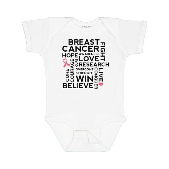 Inktastic Breast Cancer Awareness Month Saying Boys or Girls Baby Bodysuit