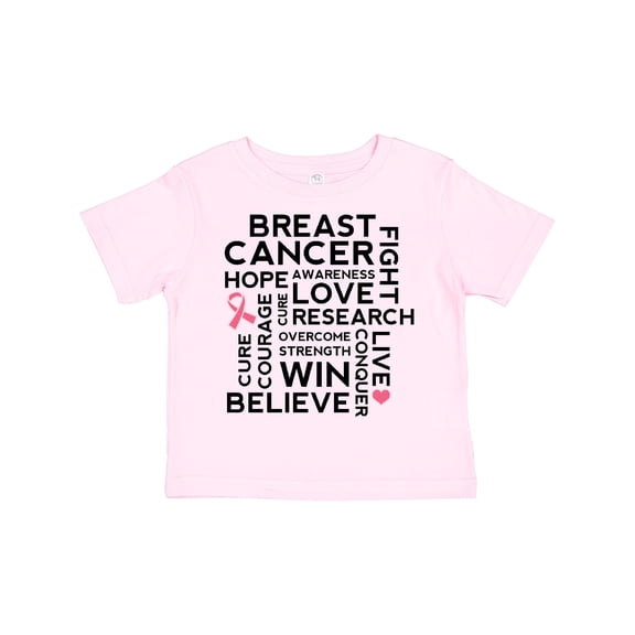 Inktastic Breast Cancer Awareness Month Saying Boys or Girls Toddler T-Shirt