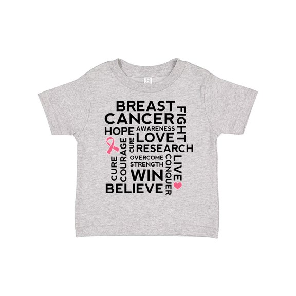 Inktastic Breast Cancer Awareness Month Saying Boys or Girls Toddler T-Shirt