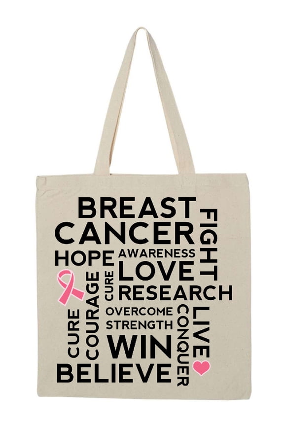 Breast Cancer Awareness Month Saying Tote Bag