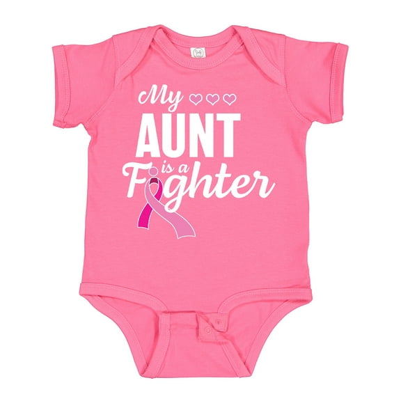 Inktastic Breast Cancer Awareness My Aunt is a Fighter Boys or Girls Baby Bodysuit