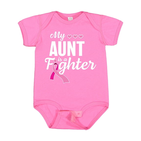 Inktastic Breast Cancer Awareness My Aunt is a Fighter Boys or Girls Baby Bodysuit