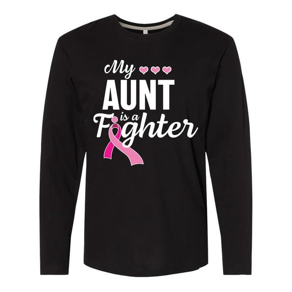 Inktastic Breast Cancer Awareness My Aunt is a Fighter Long Sleeve T-Shirt