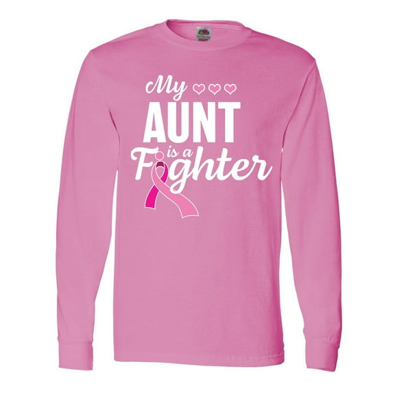 Inktastic Breast Cancer Awareness My Aunt is a Fighter Long Sleeve T-Shirt