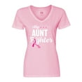 thumbnail image 1 of Inktastic Breast Cancer Awareness My Aunt is a Fighter Women's V-Neck T-Shirt, 1 of 5