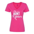 thumbnail image 1 of Inktastic Breast Cancer Awareness My Aunt is a Fighter Women's V-Neck T-Shirt, 1 of 5