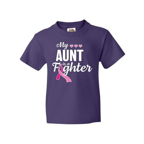 Inktastic Breast Cancer Awareness My Aunt is a Fighter Youth T-Shirt