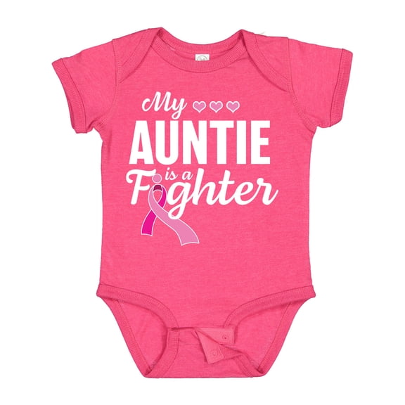 Inktastic Breast Cancer Awareness My Auntie is a Fighter Boys or Girls Baby Bodysuit