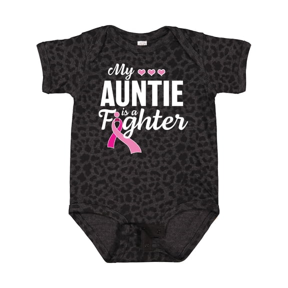 Inktastic Breast Cancer Awareness My Auntie is a Fighter Boys or Girls Baby Bodysuit