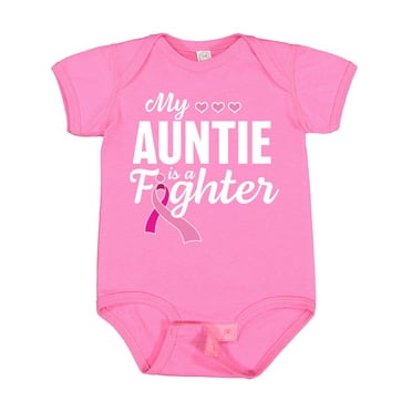 Inktastic Breast Cancer Awareness My Auntie is a Fighter Boys or Girls Baby Bodysuit