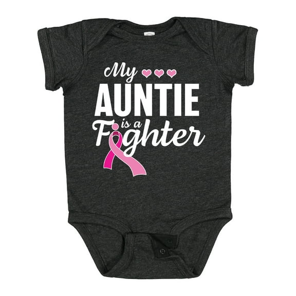 Inktastic Breast Cancer Awareness My Auntie is a Fighter Boys or Girls Baby Bodysuit