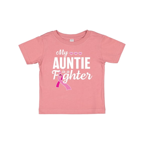 Inktastic Breast Cancer Awareness My Auntie is a Fighter Boys or Girls Baby T-Shirt