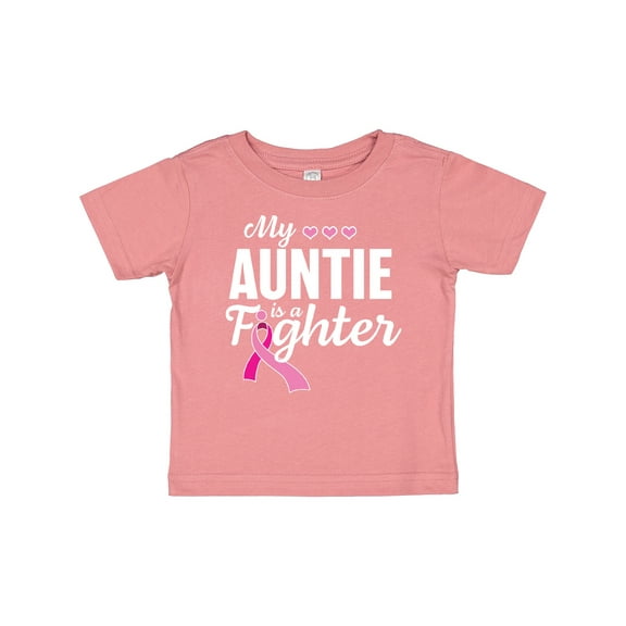 Inktastic Breast Cancer Awareness My Auntie is a Fighter Boys or Girls Baby T-Shirt