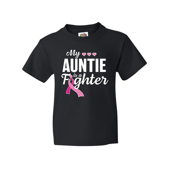 Inktastic Breast Cancer Awareness My Auntie is a Fighter Youth T-Shirt