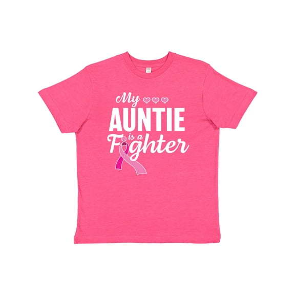 Inktastic Breast Cancer Awareness My Auntie is a Fighter Youth T-Shirt