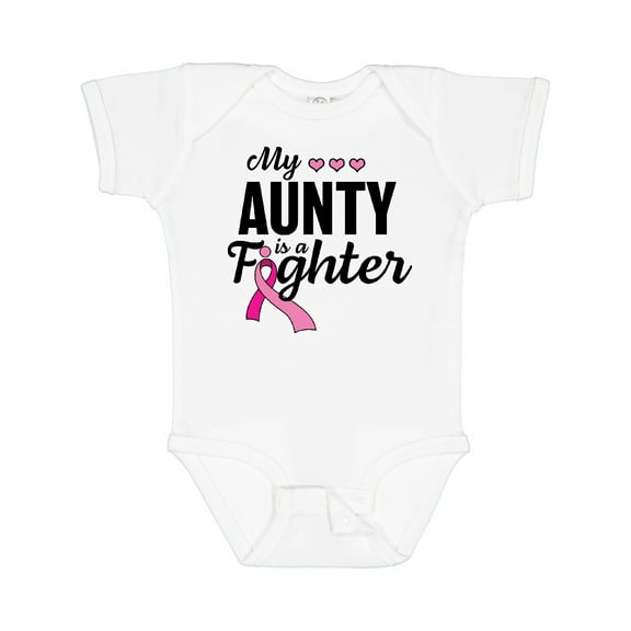 Inktastic Breast Cancer Awareness My Aunty is a Fighter Boys or Girls Baby Bodysuit
