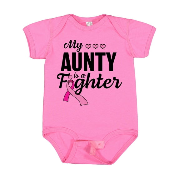 Inktastic Breast Cancer Awareness My Aunty is a Fighter Boys or Girls Baby Bodysuit