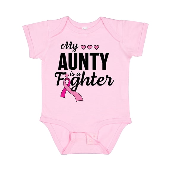 Inktastic Breast Cancer Awareness My Aunty is a Fighter Boys or Girls Baby Bodysuit