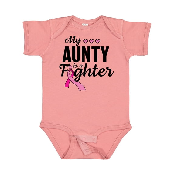 Inktastic Breast Cancer Awareness My Aunty is a Fighter Boys or Girls Baby Bodysuit