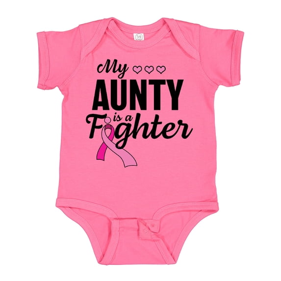 Inktastic Breast Cancer Awareness My Aunty is a Fighter Boys or Girls Baby Bodysuit