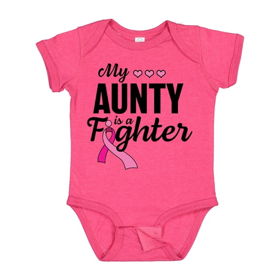 Inktastic Breast Cancer Awareness My Aunty is a Fighter Boys or Girls Baby Bodysuit