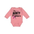 thumbnail image 1 of Inktastic Breast Cancer Awareness My Aunty is a Fighter Boys or Girls Long Sleeve Baby Bodysuit, 1 of 5