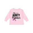 thumbnail image 1 of Inktastic Breast Cancer Awareness My Aunty is a Fighter Boys or Girls Long Sleeve Toddler T-Shirt, 1 of 5