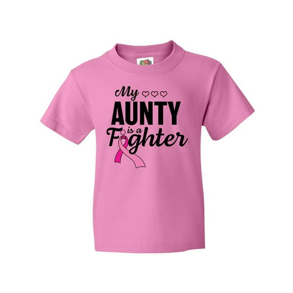 Inktastic Breast Cancer Awareness My Aunty is a Fighter Youth T-Shirt