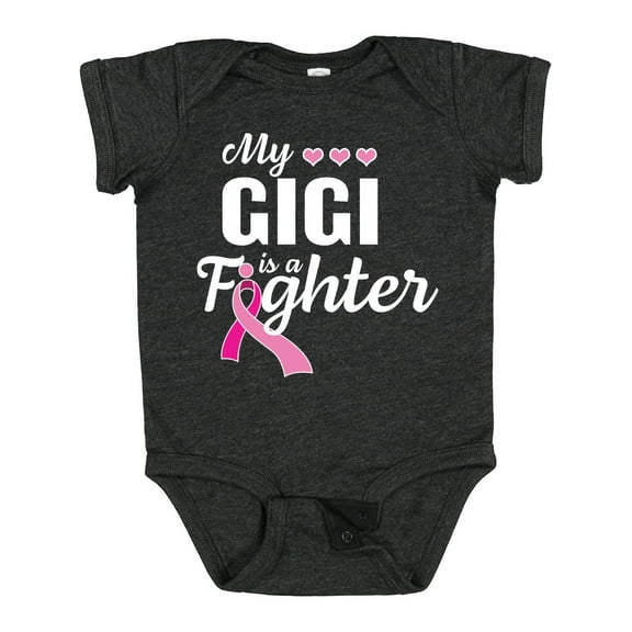 Inktastic Breast Cancer Awareness My Gigi is a Fighter Boys or Girls Baby Bodysuit