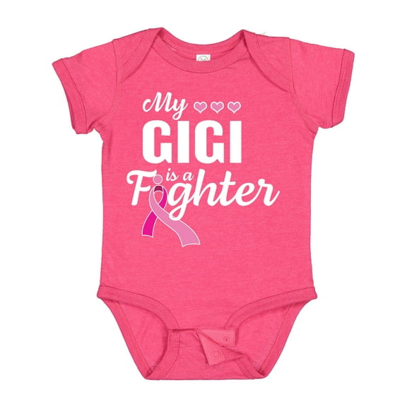 Inktastic Breast Cancer Awareness My Gigi is a Fighter Boys or Girls Baby Bodysuit