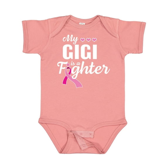 Inktastic Breast Cancer Awareness My Gigi is a Fighter Boys or Girls Baby Bodysuit