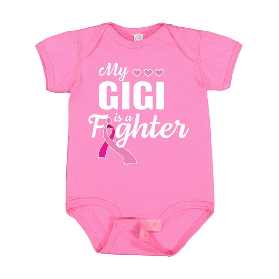 Inktastic Breast Cancer Awareness My Gigi is a Fighter Boys or Girls Baby Bodysuit