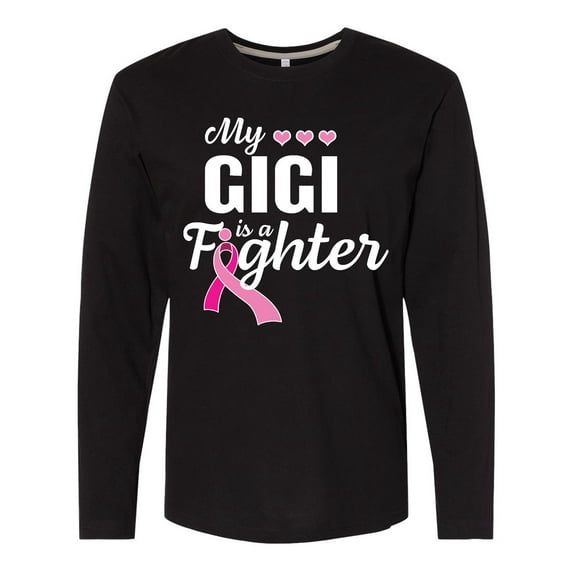 Inktastic Breast Cancer Awareness My Gigi is a Fighter Long Sleeve T-Shirt