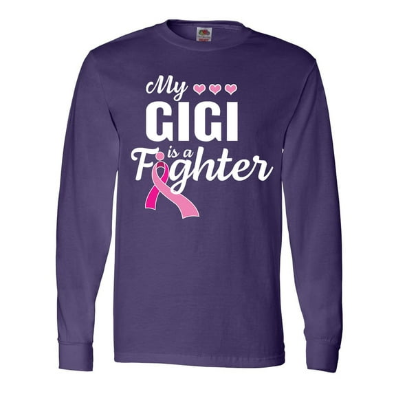 Inktastic Breast Cancer Awareness My Gigi is a Fighter Long Sleeve T-Shirt